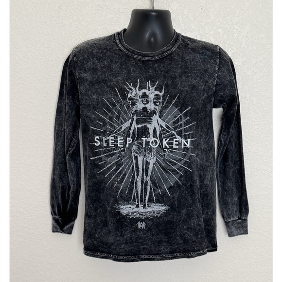 Sleep Token T Shirt Rain Mineral Wash Long Sleeve Small Metal Hardcore Rock Band - Picture 3 of 6